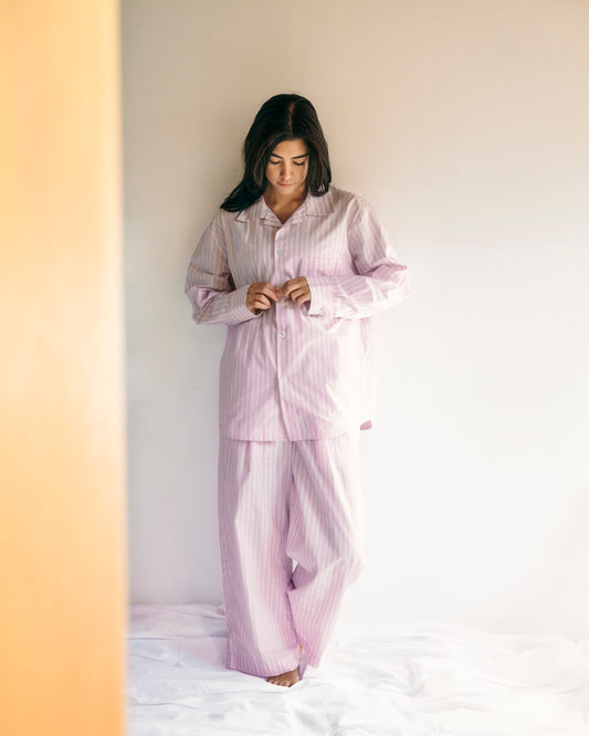 ストライプワイドロングパンツ