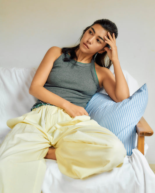 プレーンワイドロングパンツ