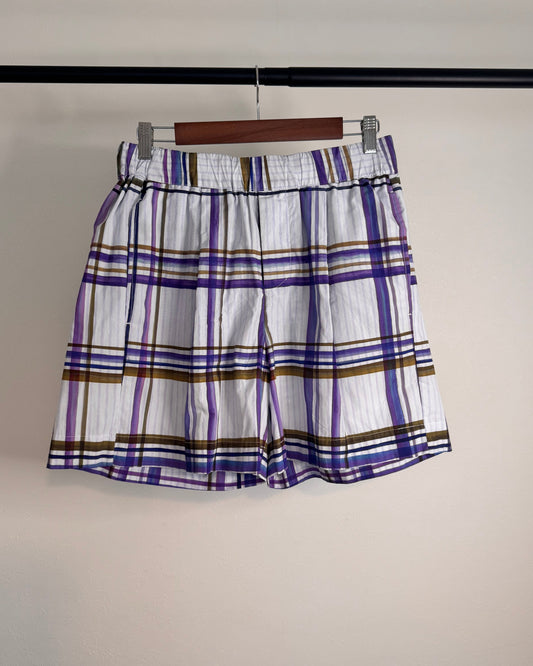 チェックプリントショートパンツ